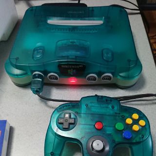 ニンテンドウ64(NINTENDO 64)のニンテンドー64 クリアブルー(家庭用ゲーム機本体)