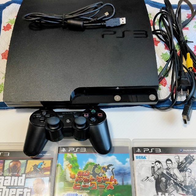 PS3　コントローラー付き　注)ソフト3本セット