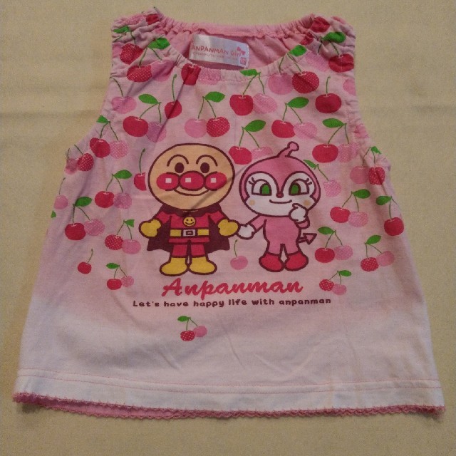 アンパンマン　ノースリーブス　半袖　パンツ　90 キッズ/ベビー/マタニティのキッズ服女の子用(90cm~)(Tシャツ/カットソー)の商品写真