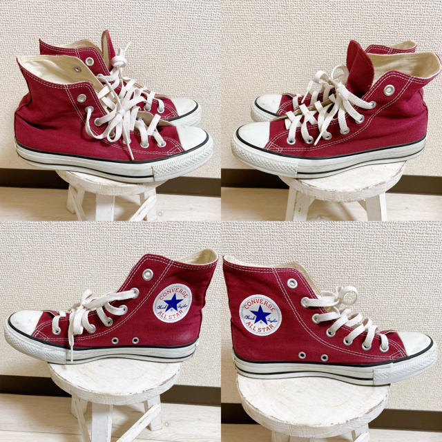 CONVERSE(コンバース)の！！kanoko様専用！！コンバース ハイカット スニーカー　ボルドー　25cm レディースの靴/シューズ(スニーカー)の商品写真