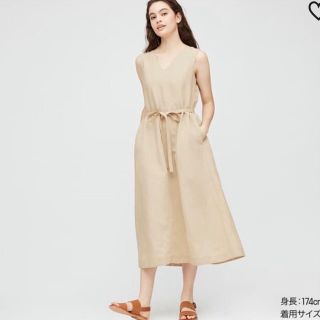 ユニクロ(UNIQLO)のユニクロ　リネン  ワンピース(ロングワンピース/マキシワンピース)