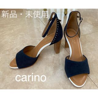 【新品・未使用】carino カリーノ　スエード　サンダル(ハイヒール/パンプス)