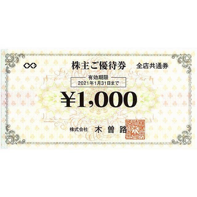 2023国産 木曽路株主優待券 税込み17600円分（1000円券×16枚