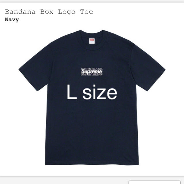 爆安プライス Supreme boxlogo Tee Lsize navy