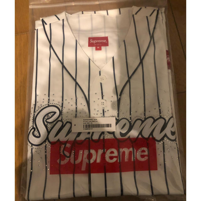 Supreme Rhinestone Baseball Jersey M