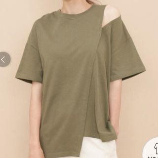 アダムエロぺ(Adam et Rope')のアダムエロペショルダースリットTシャツ(Tシャツ(半袖/袖なし))