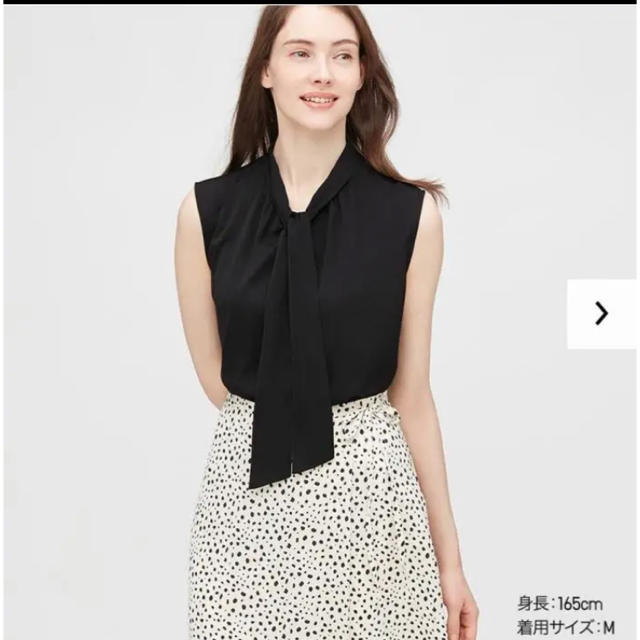 UNIQLO(ユニクロ)のボウタイブラウス（ノースリーブ） レディースのトップス(シャツ/ブラウス(半袖/袖なし))の商品写真