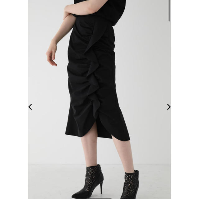 rienda(リエンダ)のEBLOA サイドラッフルスカート レディースのスカート(ひざ丈スカート)の商品写真