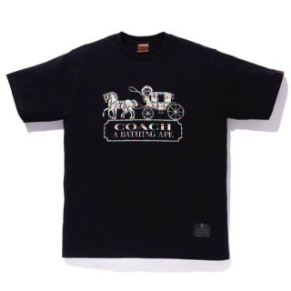 アベイシングエイプ(A BATHING APE)のM 黒 BAPE COACH MILO TEE エイプ コーチ マイロ Tシャツ(Tシャツ/カットソー(半袖/袖なし))