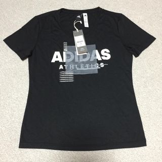 アディダス(adidas)の値下)adidasアディダス Tシャツ 半袖 黒 ブラック 新品タグ付き L  (Tシャツ(半袖/袖なし))