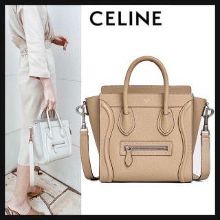 セリーヌ(celine)のナノ ラゲージ ドラムドカーフスキン　Luggage nano(ハンドバッグ)