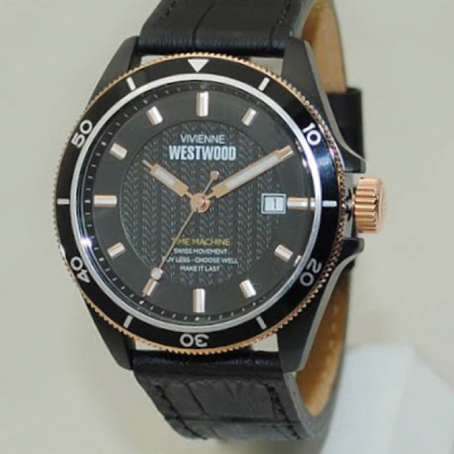 Vivienne Westwood(ヴィヴィアンウエストウッド)のVivienne Westwood 腕時計 時計 レザー  ブラック×ゴールド メンズの時計(腕時計(アナログ))の商品写真