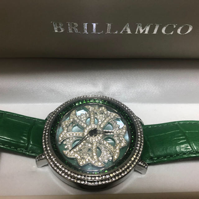 BRILLAMICO ブリラミコ　スワロフスキー　限定カラー　緑　ベルト　時計