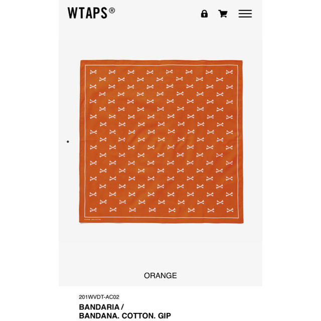 WTAPS BANDARIA / BANDANA. COTTON