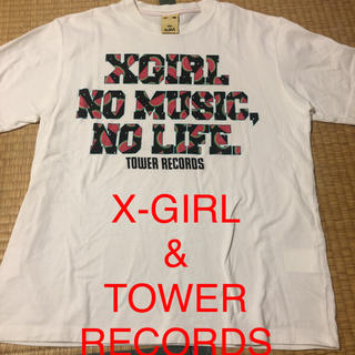 エックスガール(X-girl)のx-girl  & TOWER RECORDSコラボTシャツ(Tシャツ(半袖/袖なし))