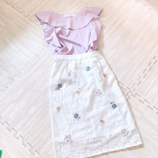 ウィルセレクション(WILLSELECTION)のこっとん様専用♡ウィルセレクション刺繍レーススカート♡toccoブラウス(ひざ丈スカート)