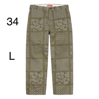 シュプリーム(Supreme)のSupreme Paisley Grid Chino Pant olive 34(チノパン)