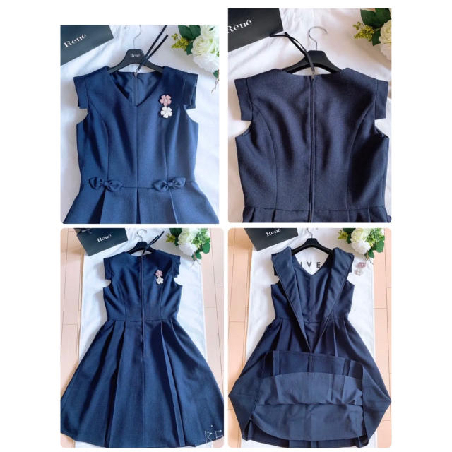 Rene おリボン知的ワンピース 34 超美品 (FOXEY ) Rene おリボン知的ワンピース 34 超美品 (FOXEY )