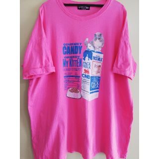 キャンディーストリッパー(Candy Stripper)のキャンディストリッパー　Tシャツネコピンク(Tシャツ(半袖/袖なし))