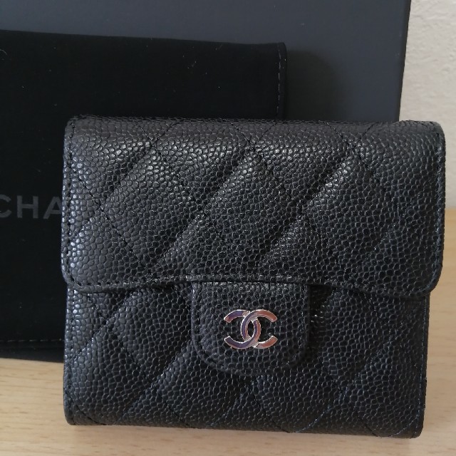 期間限定】 CHANEL 三つ折財布 CHANELキャビアスキン - 財布