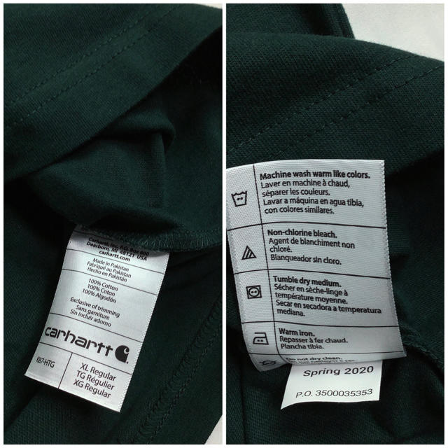 carhartt(カーハート)の最終価格 新品 US企画 carhartt  ロゴ刺繍ポケットTシャツ グリーン メンズのトップス(Tシャツ/カットソー(半袖/袖なし))の商品写真