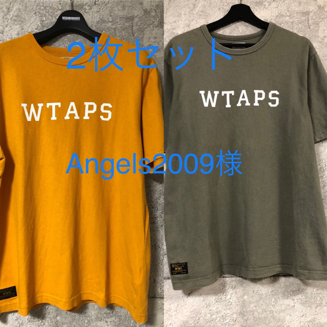 2枚セット　WTAPS Tシャツ カレッジロゴ XL オリーブ　イエロー