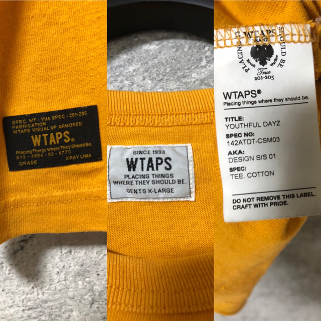 WTAPS  ダブルタップス カレッジ ロゴ Tシャツ L オリーブ