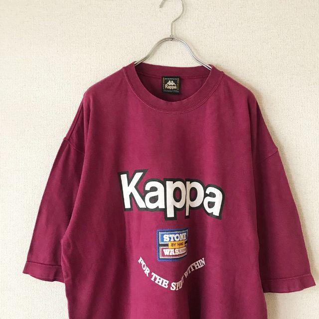 Kappa(カッパ)の【人気】Kappa/カッパ ビッグロゴ半袖Tシャツ パープルｘホワイト サイズL メンズのトップス(Tシャツ/カットソー(半袖/袖なし))の商品写真