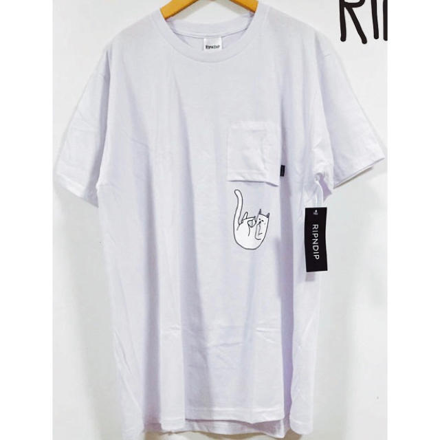 RIPNDIP 逆さポケ付き ネコ Tシャツ