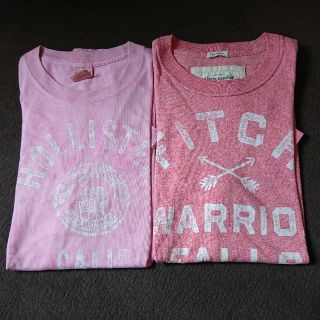 アバクロンビーアンドフィッチ(Abercrombie&Fitch)のAbercrombie&Fitch/HOLLISTER ピンクTシャツ2着(Tシャツ/カットソー(半袖/袖なし))