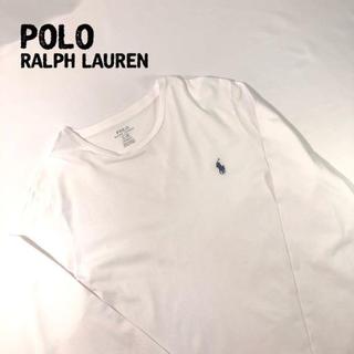 ポロラルフローレン(POLO RALPH LAUREN)のポロラルフローレン 刺繍 ロンT 長袖 ホワイト ビッグサイズ L(Tシャツ/カットソー(七分/長袖))
