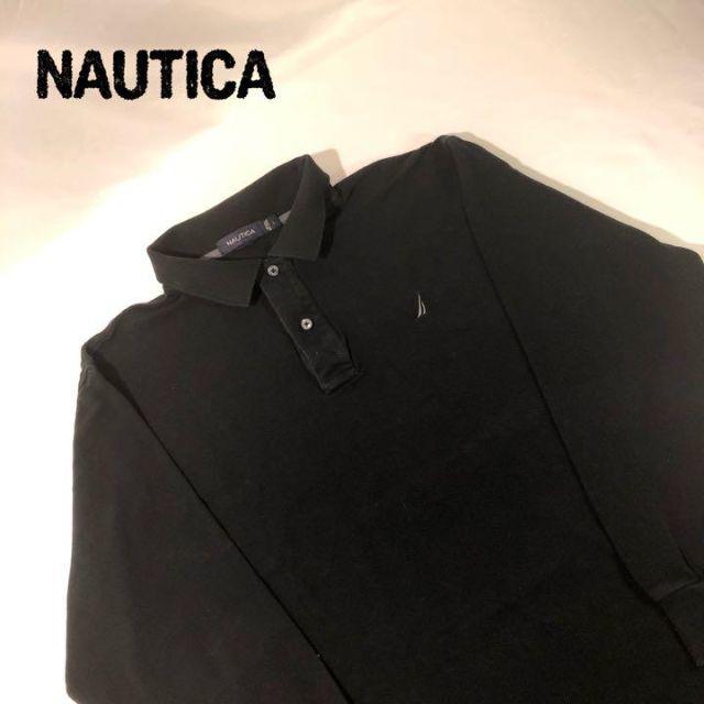 NAUTICA(ノーティカ)のノーティカ 刺繍 ポロシャツ 長袖 ブラック ビッグサイズ L メンズのトップス(ポロシャツ)の商品写真