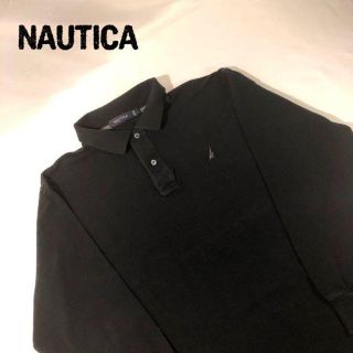 ノーティカ(NAUTICA)のノーティカ 刺繍 ポロシャツ 長袖 ブラック ビッグサイズ L(ポロシャツ)