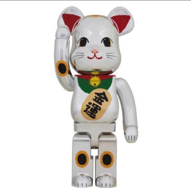 MEDICOM TOY(メディコムトイ)のBE@RBRICK 招き猫 銀メッキ 弐 1000％ エンタメ/ホビーのおもちゃ/ぬいぐるみ(キャラクターグッズ)の商品写真
