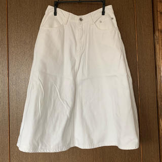 スタディオクリップ(STUDIO CLIP)のホワイトデニムスカート(ひざ丈スカート)