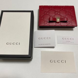 グッチ(Gucci)のGUCCI グッチシマ リボンパスケース(名刺入れ/定期入れ)