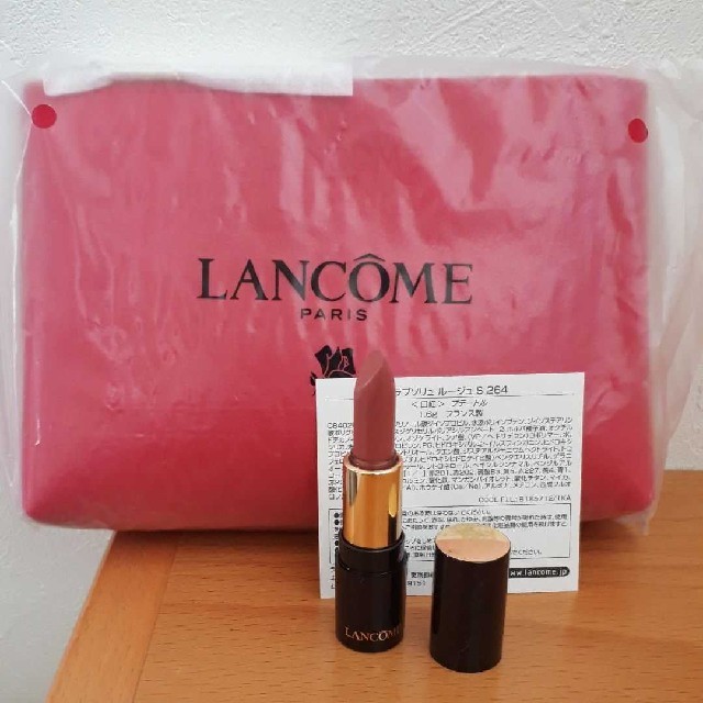 LANCOME(ランコム)のLANCOME　ランコム ラプソリュ ルージュ S264　ミニサイズとポーチ コスメ/美容のベースメイク/化粧品(口紅)の商品写真