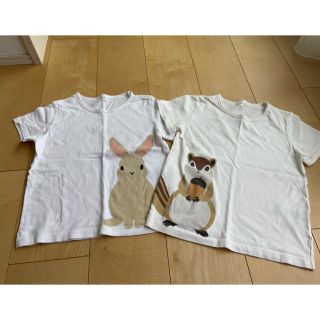 ムジルシリョウヒン(MUJI (無印良品))の無印良品　Tシャツセット　120 うさぎ　りす(Tシャツ/カットソー)