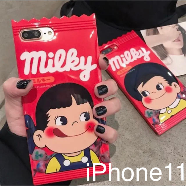 ペコちゃん◇シリコンスマホケース【iPhone11】 スマホ/家電/カメラのスマホアクセサリー(iPhoneケース)の商品写真