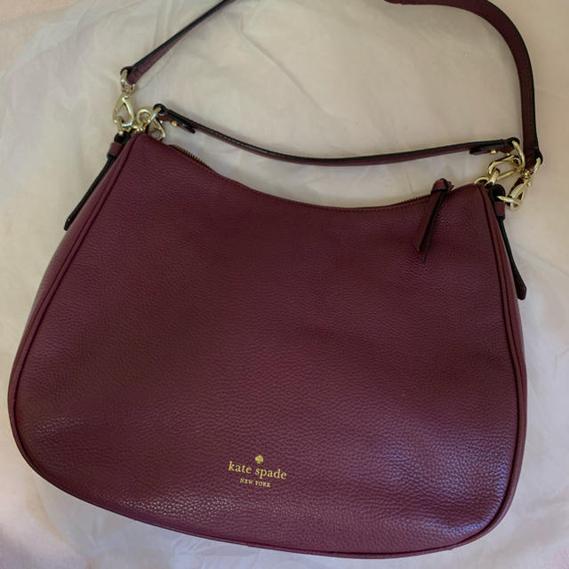 【kate spade】値下げ　2way ショルダーバッグ　レザー　ワインレッド