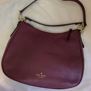 ケイトスペードニューヨーク(kate spade new york)の【kate spade】値下げ　2way ショルダーバッグ　レザー　ワインレッド(ショルダーバッグ)