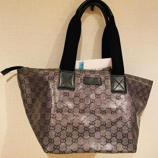 GUCCI - GUCCI グッチ GGクリスタル　ネイビー　トートバッグ