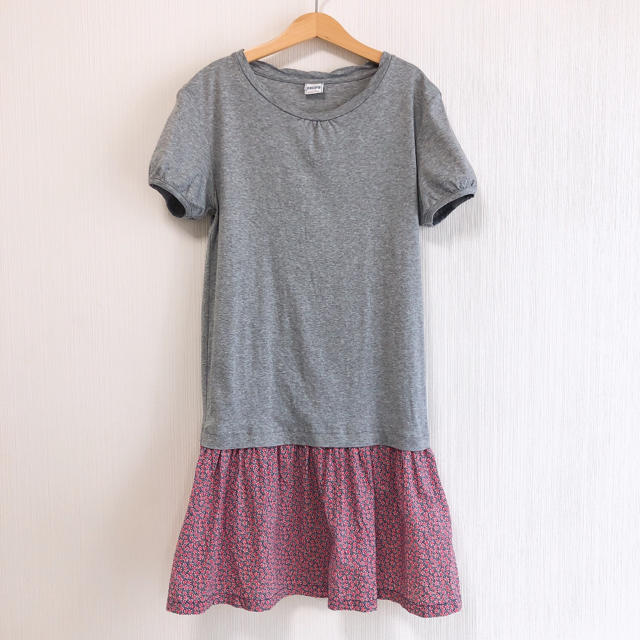 SHIPS(シップス)のSHIPS＊グレー×花柄ワンピース＊150サイズ キッズ/ベビー/マタニティのキッズ服女の子用(90cm~)(ワンピース)の商品写真