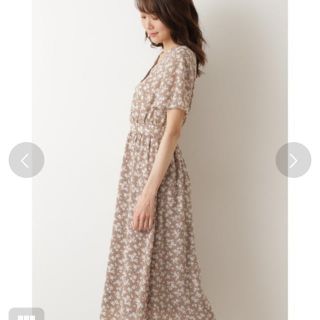 N.Natural beauty basic - ベージュ花柄ワンピースの通販 by nana's