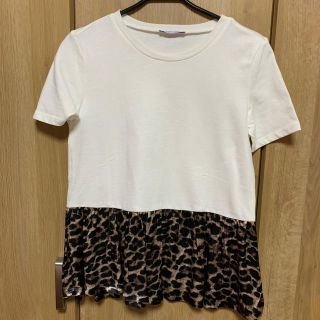 ザラ(ZARA)の【MIZUKI様専用】 ZARA ヒョウ柄切り返しTシャツ(Tシャツ(半袖/袖なし))