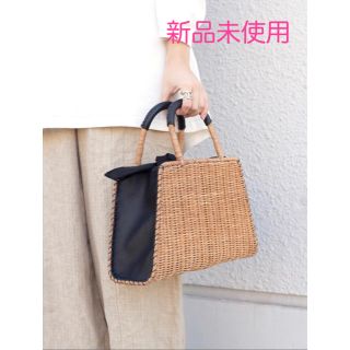 シップスフォーウィメン(SHIPS for women)のSHIPS BAGMATI バスケット シップス バッグ かごバッグ ブラック(かごバッグ/ストローバッグ)