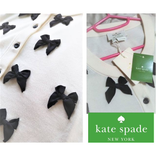 kate spade new york(ケイトスペードニューヨーク)の【新品・タグ付】ケイトスペードニューヨーク　ルーシーカーディガン　XS レディースのトップス(カーディガン)の商品写真