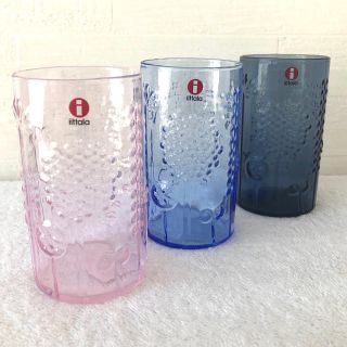 イッタラ(iittala)のイッタラ　フローラ　 レイン&ペールピンク&アクア　3点セット(グラス/カップ)