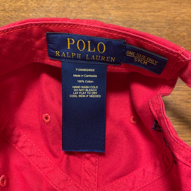POLO RALPH LAUREN(ポロラルフローレン)の【POLO RALPH LAUREN】キャップ　赤 レディースの帽子(キャップ)の商品写真