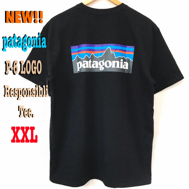 XXL相当 新品 パタゴニア P-6ロゴ レスポンシビリティ Tシャツ 黒